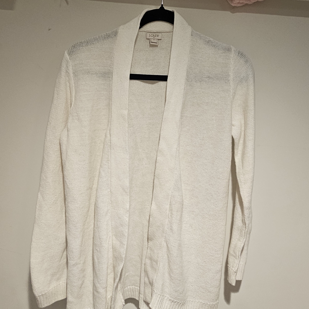 J. Crew Cream Open-Front Cardigan